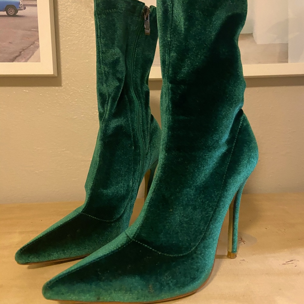 Women’s Mid Calf Bootie Heels by Public Desire